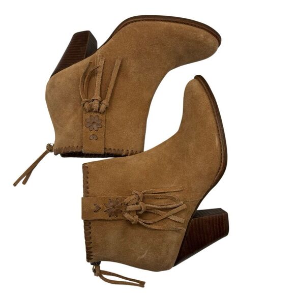 Jack Rogers Greer Suede Bootie in Oak Brown Size 6.5 - Picture 5 of 9